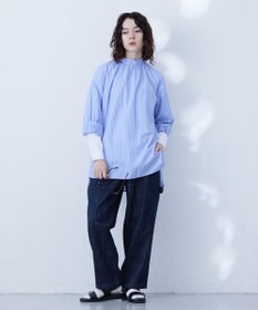 J.PRESS YORK STREET 【WOMEN】バックボタン ストライプブラウス