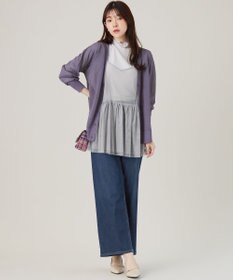 ANY SIS 【洗える】シアーVネック カーディガン