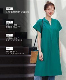 Tiaclasse 【洗える】リネンミックススキッパーシャツワンピース