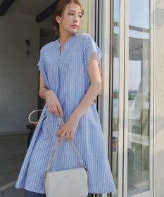 Tiaclasse 【洗える】リネンミックススキッパーシャツワンピース