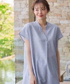 Tiaclasse 【洗える】リネンミックススキッパーシャツワンピース