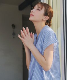 Tiaclasse 【洗える】リネンミックススキッパーシャツワンピース