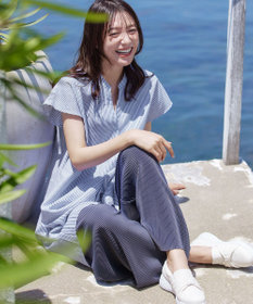 Tiaclasse 【洗える】リネンミックススキッパーシャツワンピース