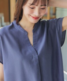 Tiaclasse 【洗える】リネンミックススキッパーシャツワンピース