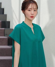 Tiaclasse 【洗える】リネンミックススキッパーシャツワンピース