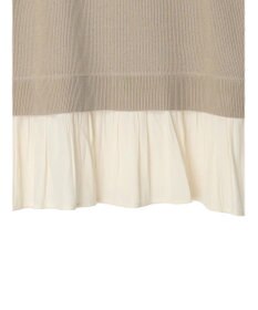 Green Parks とろみ布帛ドッキングニットチュニック