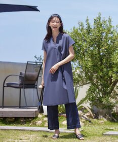 Tiaclasse 【洗える】リネンミックススキッパーシャツワンピース