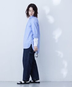 J.PRESS YORK STREET 【WOMEN】バックボタン ストライプブラウス