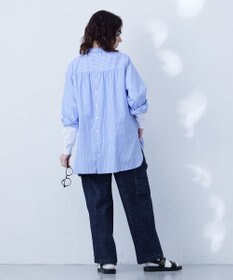 J.PRESS YORK STREET 【WOMEN】バックボタン ストライプブラウス