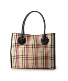 UNBILLION cachecache チェック柄ポリプロピレンシートトートバッグ