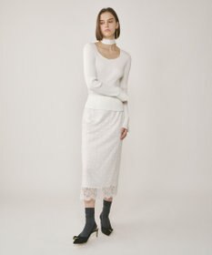 GRACE CONTINENTAL ボウタイリブニットトップ