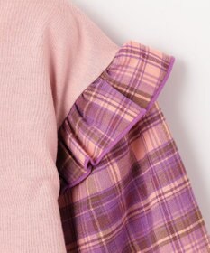 ANY KIDS チェック袖 ドッキング プルオーバー