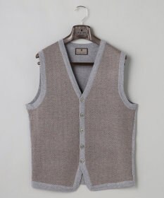 GOTAIRIKU 体温調整に【洗える/チクチクしにくい/ピリングしにくい】イタリア糸 ハイゲージ ベスト_WOOL100%