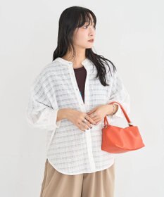 Green Parks シアーチェック７分袖シャツ