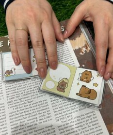 WEGO ボールチェーン付きカピバラステッカーメモ