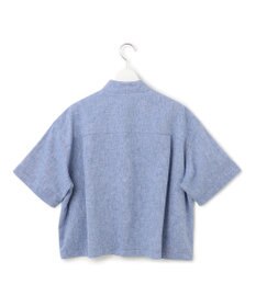 23区 【SLOW/洗える】リネンコットン 半袖クロップドシャツ