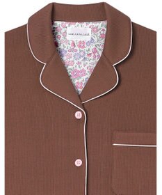une nana cool 【綿混】ソフトコットンリブ 長袖開襟パジャマ MADE WITH LIBERTY FABRIC