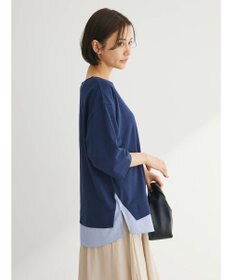 Green Parks 裾ドッキングレイヤー風７分袖プルオーバー