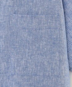 23区 【SLOW/洗える】リネンコットン 半袖クロップドシャツ
