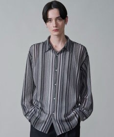 WEGO ストライプメッシュBIGシャツ（LS）
