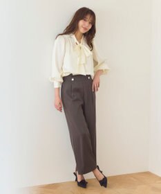 Feroux 【洗える】ウエストタックワイドパンツ