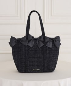 Maison de FLEUR ツイードボリュームリボントートバッグ