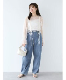 Green Parks ・ＥＬＥＮＣＡＲＥ　ＤＵＥ　チュールギャザーブラウス