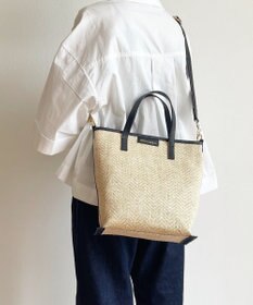 Hekhèr Le Style de Vie 【日本製 / 2WAY】ジュート×牛革 縦型トートバッグ