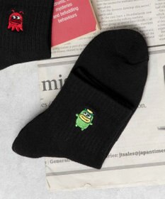 WEGO アニマル刺繍アンクル底パイルソックス