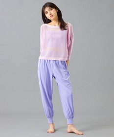 Chacott 【ノーソーイングニット】7分袖メッシュニットTシャツ