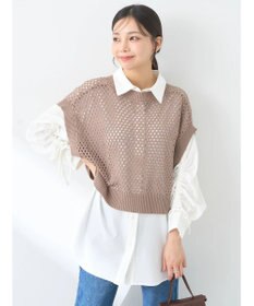 earth music&ecology ＳＥＴ２点メッシュベスト＋シャツ