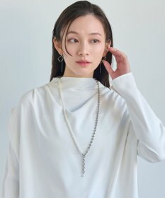 Phoebe 【セレモニーセット】マルチwayメタルボールパールネックレス×2wayグレースツイストラインイヤリングSET