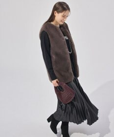 UNFILO 【野呂佳代さん着用】フェイクレザー プリーツスカート