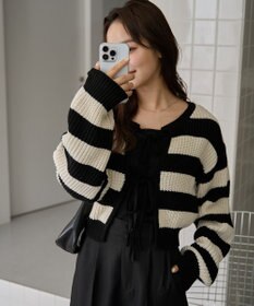 WEGO 【2024年秋冬新色カラー追加★】リボン2WAYカーデ