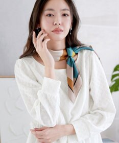 Tiaclasse L ダイヤ柄ジャガードパフスリチュニック