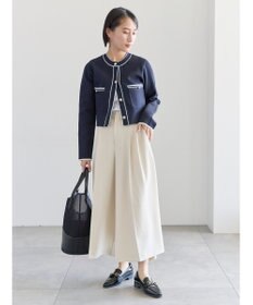 Te chichi ミラノリブ配色ラインカーディガン