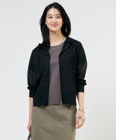 J.PRESS LADIES 【WEB限定カラーあり】SHEER LIGHT KNIT パーカー