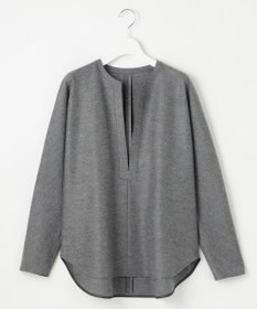 23区 【エステータ】ウールツイルジャージー スリットネック ブラウス