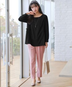 Tiaclasse L ダイヤ柄ジャガードパフスリチュニック