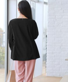 Tiaclasse L ダイヤ柄ジャガードパフスリチュニック