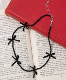 WEGO Lビーズサテンリボンネックレス