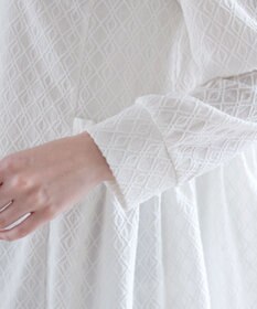 Tiaclasse L ダイヤ柄ジャガードパフスリチュニック