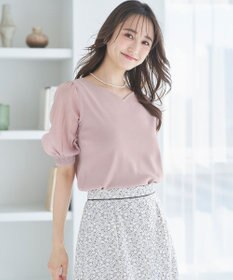 ANY SIS 【洗える】ハートネックファブリックコンビ ニット