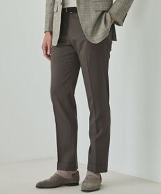 GOTAIRIKU ロングセラー【洗える/折り目加工/シワになりにくい/ウエストアジャスター】ウォッシャブル サマーウール100％パンツ_限定色(ノータック)25年モデル 新色/ブラウン系