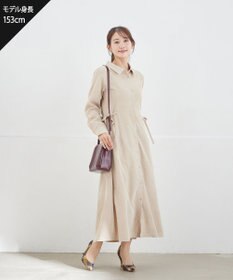 Tiaclasse L 【洗える】コーデュロイサイドリボンワンピース