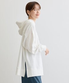 Green Parks 裏毛エンブレムパーカーチュニック