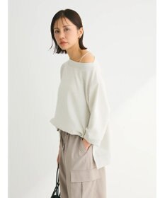 Green Parks ボートネックラメミニ裏毛プルオーバー