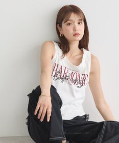 earth music&ecology フリルロゴノースリーブプルオーバー