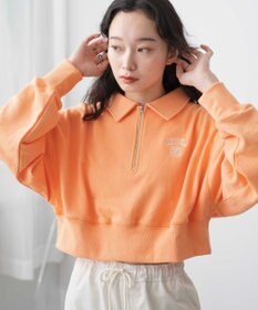 WEGO ハーフZIP襟付きショートスウェット