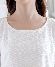 Tiaclasse L ダイヤ柄ジャガードパフスリチュニック